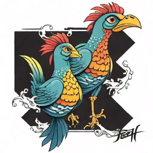 hei hei and dory tattoo design idea