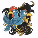 hei hei and dory tattoo design idea