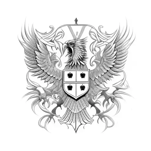 double headed eagle  tattoo design idea