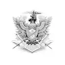 double headed eagle holding arrows in its claws tattoo design idea