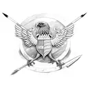 double headed eagle holding arrows in its claws tattoo design idea