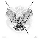 double headed eagle holding arrows in its claws tattoo design idea