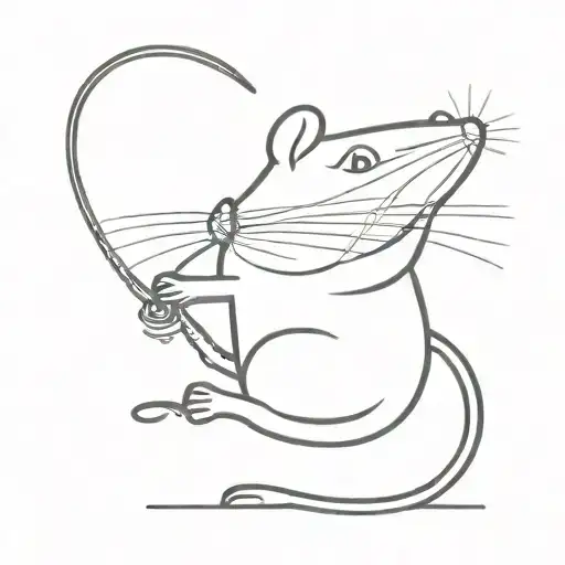water mouse holding tattoo design idea