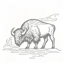 fire, buffalo, glebe looking across tattoo design idea
