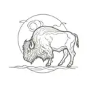 fire, buffalo, glebe looking across tattoo design idea