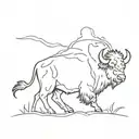 fire, buffalo, glebe looking across tattoo design idea