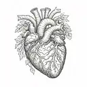 anatomical heart tattoo design idea