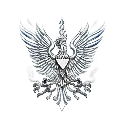 Italian flag morphing into a majestic phoenix tattoo design idea