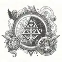 Incorporate elements from Legend of Zelda and Final Fantasy XV tattoo design idea