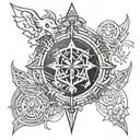 Incorporate elements from Legend of Zelda and Final Fantasy XV tattoo design idea