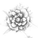 red and black flowers bending  tattoo design idea