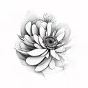 red and black flowers bending  tattoo design idea