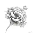 red and black flowers bending  tattoo design idea