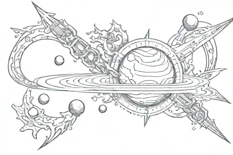 neptune planet tattoo design idea