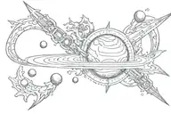 neptune planet tattoo design idea