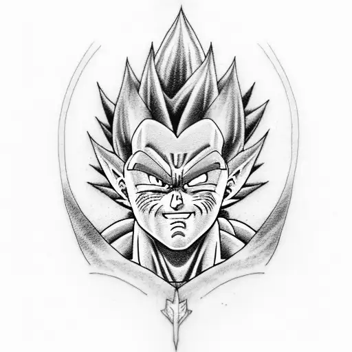 vegeta full sleeve tattoo design idea
