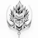 vegeta full sleeve tattoo design idea