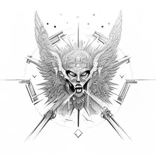 icarus in Battle  tattoo design idea