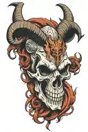 baphomet skull tattoo design idea