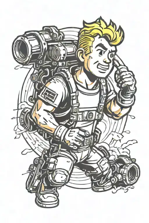 fallout vault boy tattoo design idea