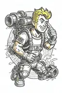 fallout vault boy tattoo design idea