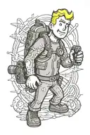fallout vault boy tattoo design idea