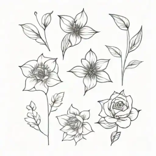 simple flowers for man tattoo design idea
