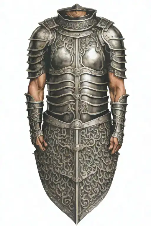 roman armor including chain mail tattoo design idea