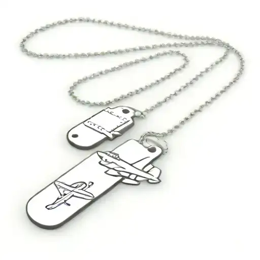dog tags attached to chain and p47 thunderbolt  tattoo design idea