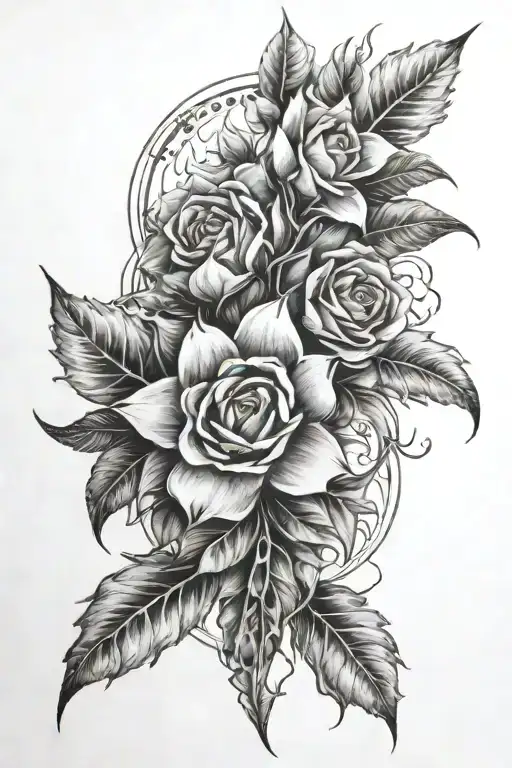 growing from a rubbled past, strength, resilience, self growth tattoo design idea