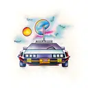 delorean car  tattoo design idea