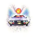 delorean car  tattoo design idea