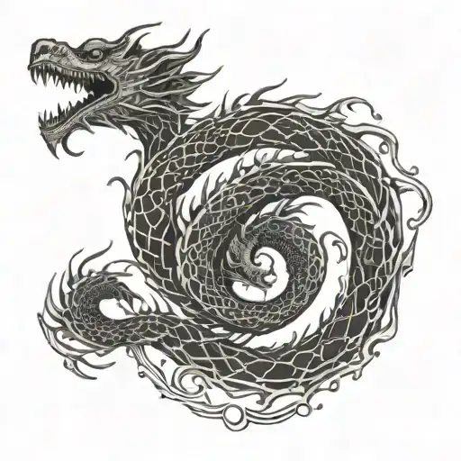 ouroboros dragon tattoo design idea