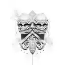 roman pillars tattoo design idea