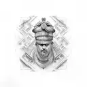 roman pillars tattoo design idea