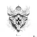 roman pillars tattoo design idea