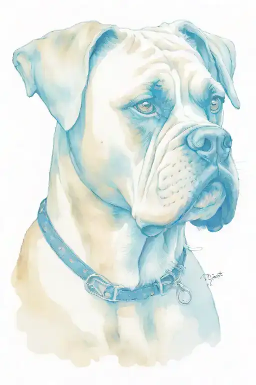 white boxer dog tattoo design idea