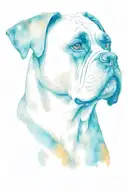 white boxer dog tattoo design idea