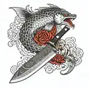 chef knife tattoo design idea