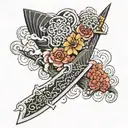 chef knife tattoo design idea
