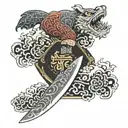 chef knife tattoo design idea