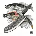 chef knife tattoo design idea