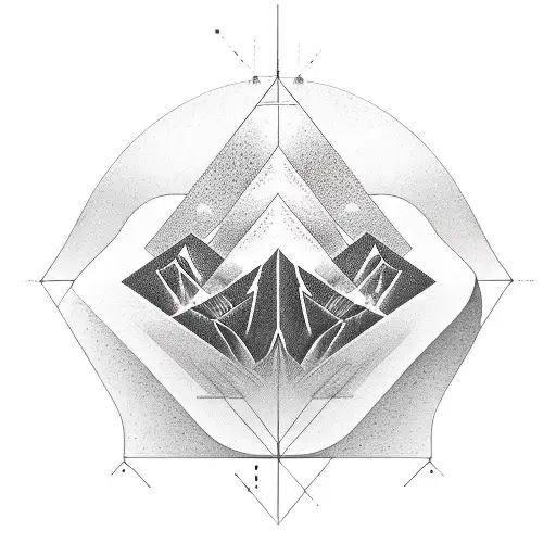 A mountain range composed of computer code symbols tattoo design idea