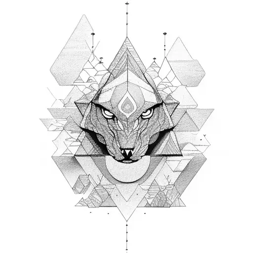 An intricate coding algorithm forming the shape of a mountain tattoo design idea