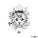 A tattoo of a collage of your favorite Stray Kids and Ateez album covers, blended together in a unique and artistic way tattoo design idea