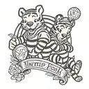 Winnie the Pooh, Tigger, Moon with diamonds   tattoo design idea