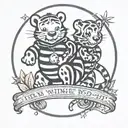 Winnie the Pooh, Tigger, Moon with diamonds   tattoo design idea