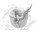 falling Icarus with rising phoenix bird tattoo design idea