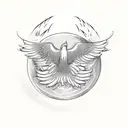 falling Icarus with rising phoenix bird tattoo design idea