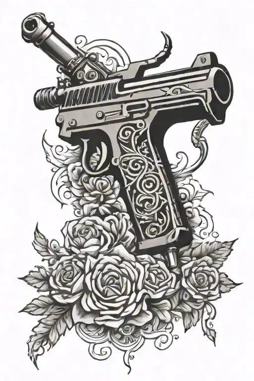 uzi instead tattoo design idea